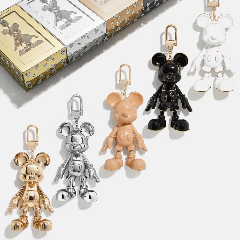 Mickey Mouse Bag Charms in 5 luxe tones. Perfect as separate gifts or to keep.